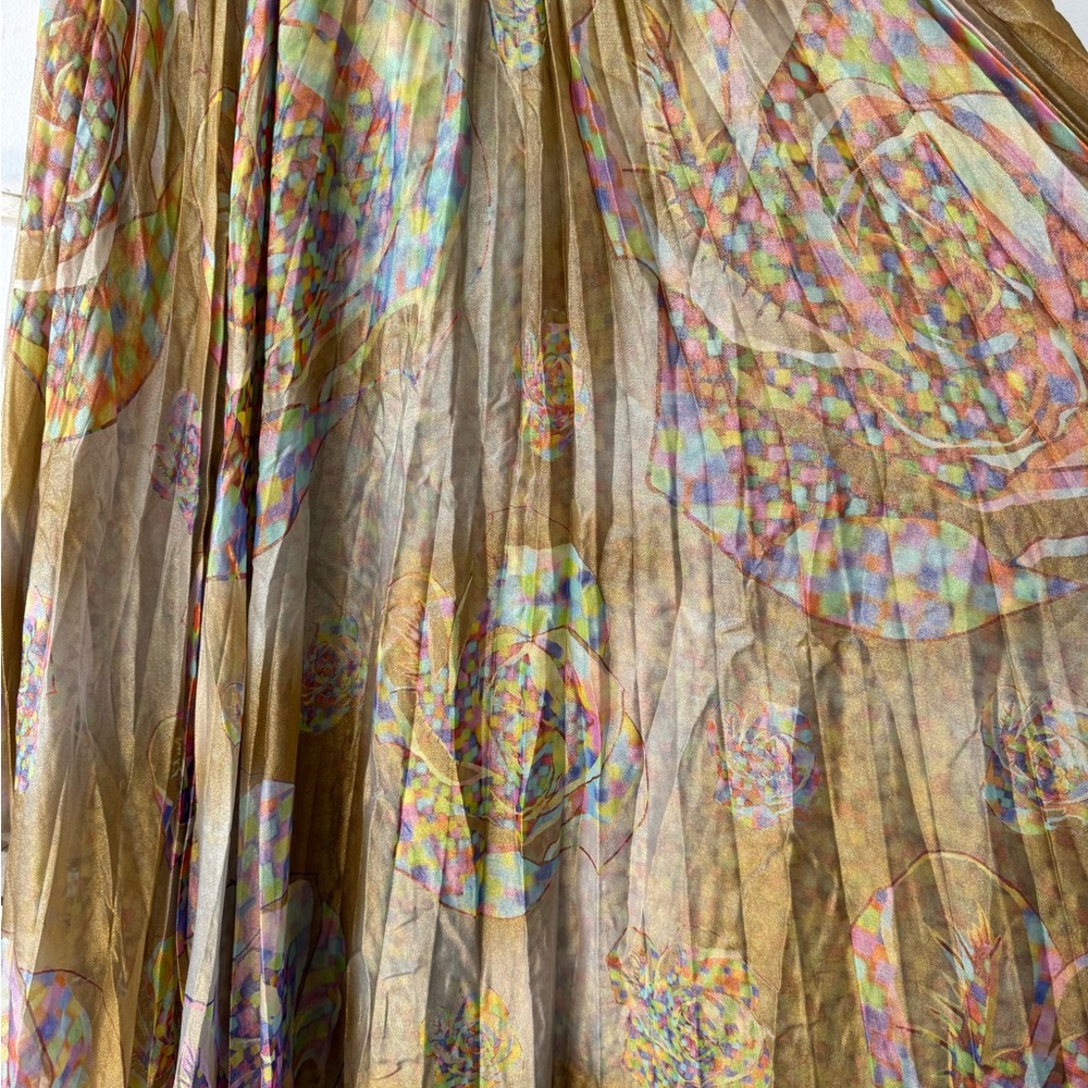 Wunderkind multi-colored floral print pleated dress - Picture 5 of 8